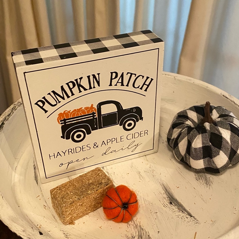 Buffalo Plaid Tiered Tray Decor